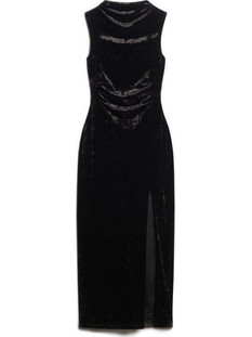 Superdry Midi Φόρεμα για Γάμο / Βάπτιση Βελούδινο Μαύρο W8011695A-02A