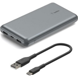 Belkin Power Bank 20000mAh 15W με 2 Θύρες USB-A Grey