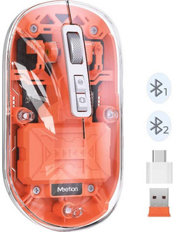 Meetion MT-BTM005 Ασύρματο Bluetooth Ποντίκι Orange
