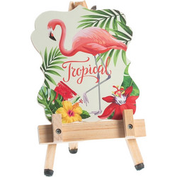 Parisis Μπομπονιέρα Βάπτισης Καβαλέτο Flamingo από Ξύλο Ρ915/Κ