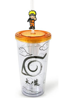 Just Funky Naruto Uzumaki Παιδικό Ποτήρι Πλαστικό BPA Free Διαφανές Πορτοκαλί 473ml