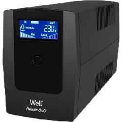 Well Paladin UPS Line Interactive 850VA 510W Καθαρού Ημιτόνου με 2 Πρίζες Schuko