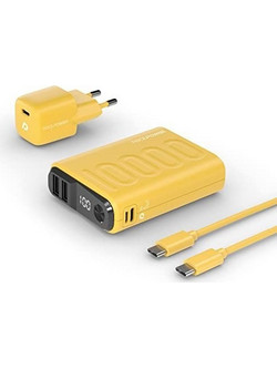 Ultron Power Bank 10000mAh με 2 Θύρες USB-A & Θύρα USB-C Yellow