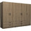 Megapap Πεντάφυλλη Ντουλάπα Ρούχων Victoria Καρυδί 250x60x181cm GP100-0093,3