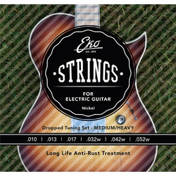 EKO Guitars Light Top Heavy Bottom Σετ 6 Χορδές Ηλεκτρικής Κιθάρας Pure Nickel 10-52" Light Tension