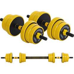 HOMCOM A91-088V01 Ρυθμιζόμενοι Αλτήρες Σετ με Μπάρα 20kg
