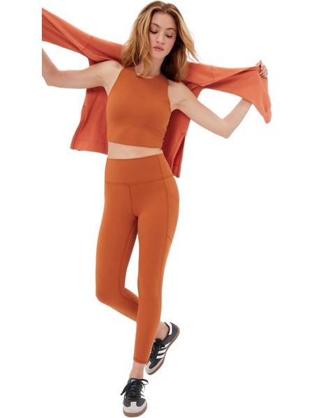 Gap GapFit PowerMove Γυναικείο Κολάν 7/8 Ψηλόμεσο Rusted 820775006