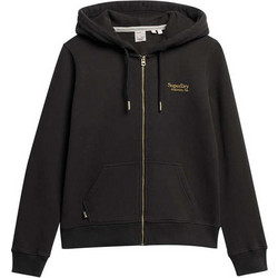 Superdry Γυναικεία Ζακέτα Φούτερ Μακριά με Κουκούλα και Φερμουάρ Ανθρακί SD0APW2012047F000000