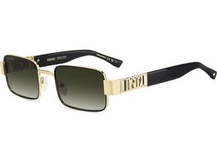 Dsquared2 D20156S 0NZ9K Γυναικεία Γυαλιά Ηλίου Ορθογώνια Κοκάλινα Μαύρο Χρυσό με Μαύρο Degradee Φακό