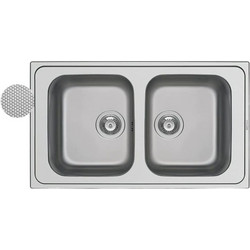 Pyramis Athena Extra Ένθετος Νεροχύτης Inox Αντιστρεφόμενος Σαγρέ 86x50cm 107163401