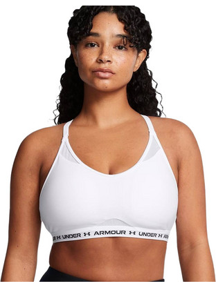 Under Armour Crossback Low Αθλητικό Μπουστάκι με Χαμηλή Στήριξη & Αφαιρούμενη Ενίσχυση Λευκό 1386424-100