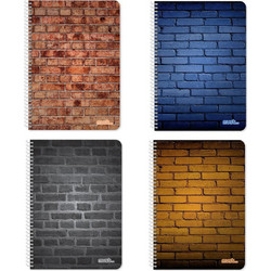 Must Bricks Σπιράλ Τετράδιο Ριγέ B5 150 Φύλλων 5 Θεμάτων 4 Σχέδια 4τμχ 000584475