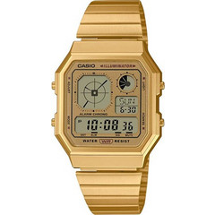 Casio Vintage Ψηφιακό Ανδρικό Ρολόι Χρονογράφος με Χρυσό Μεταλλικό Μπρασελέ A130WEG-9AEF