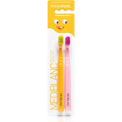 Mediblanc Kids & Juniors Ultra Soft Παιδικές Οδοντόβουρτσες 2τμχ Πορτοκαλί Ροζ