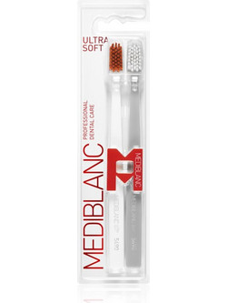 Mediblanc 5490 Ultra Soft Οδοντόβουρτσες 2τμχ Λευκή Γκρι