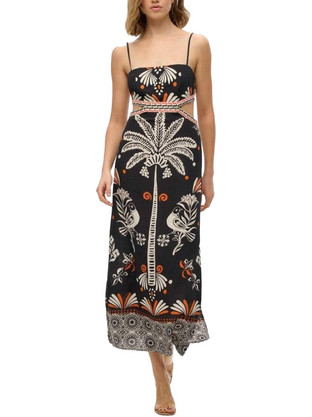 Superdry Midi Καλοκαιρινό Βραδινό Φόρεμα Μαύρο W8011874A-F4N