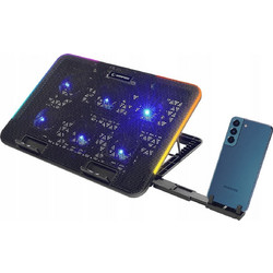 Rampage Sixpower R9 Cooling Pad Laptop έως 15.6" με 6 Ανεμιστήρες & Φωτισμό