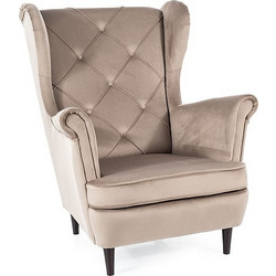 Diommi Μπερζέρα Βελούδινη Μπεζ Nude Lady 80-2871
