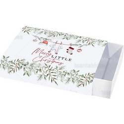 Μπομπονιέρα Βάπτισης Κουτί Merry Little Christmas από Χαρτί TS701