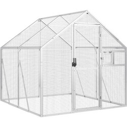 vidaXL Κλουβί Πτηνών Ασημί 200x179x185cm 3155795