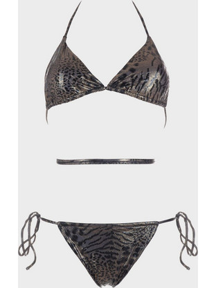 Gsecret Bikini Set Τριγωνάκι Animal Print Μαύρο C6242-33121