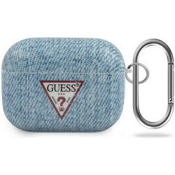 Guess Jeans Collection Θήκη Σιλικόνης με Γάντζο για Apple AirPods Pro 1 Μπλε