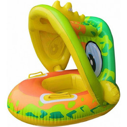 Βρεφικό Σωσίβιο Swimtrainer 70cm με Σκίαστρο για 6+ Μηνών Κίτρινο RM251
