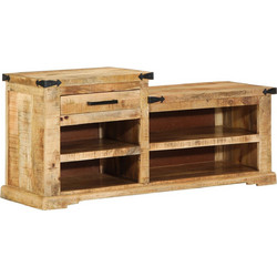 vidaXL Παπουτσοθήκη Μασίφ Ξύλο Μάνγκο M110xΠ35xY50cm 4019631