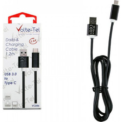 Volte-Tel VCD06 USB-A to USB-C 1.2m Black 5205308178832