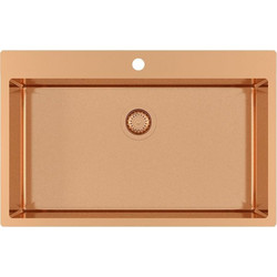 Helika Terra 100M Ένθετος Νεροχύτης Inox Σατινέ Copper 79x50.5cm