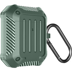 Sonique Heavy Armor Θήκη Σιλικόνης με Γάντζο για Apple AirPods 1 / 2 Πράσινη