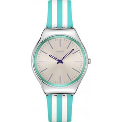 Swatch Ανδρικό Ρολόι με Γαλάζιο Καουτσούκ Λουράκι SYXS160