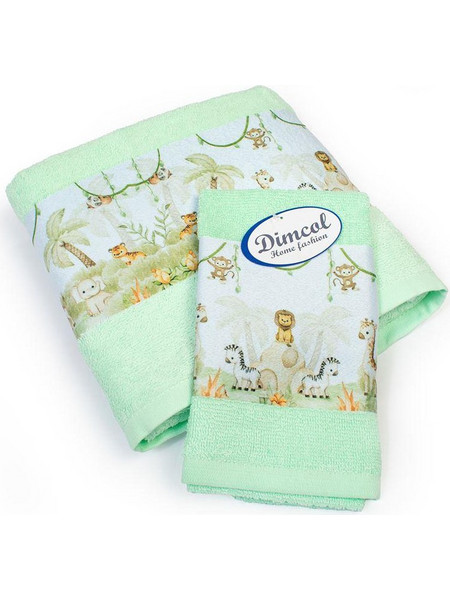 Dimcol Jungle 352 Σετ Βρεφικές Πετσέτες 2τμχ 400gr/m²