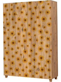 Hanah Home Τρίφυλλη Ντουλάπα Ρούχων Leva Hedera Seed Πολύχρωμη 120x48x189cm 863SPH4241