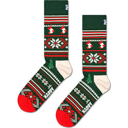 Happy Socks Χριστουγεννιάτικες Βαμβακερές Γυναικείες Κάλτσες με Σχέδια Κυπαρισσί Κόκκινες P001733-1000