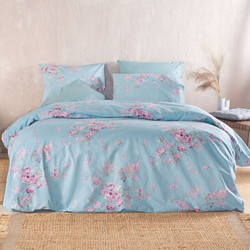 Rythmos Σετ Σεντόνια Ημίδιπλα Βαμβακερά 160x260 Springtime Blue