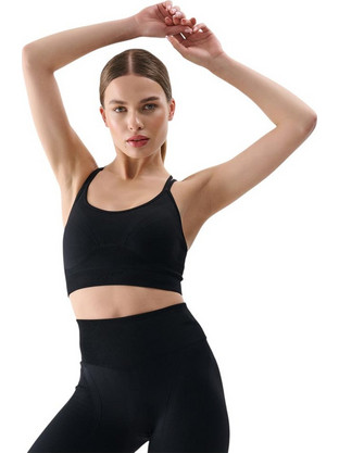 4F Αθλητικό Μπουστάκι με Μέτρια Στήριξη & Αφαιρούμενη Ενίσχυση Μαύρο 4FWSS25USBAF166-20S
