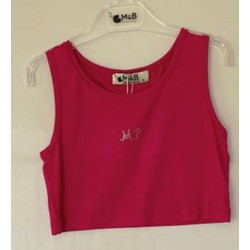 M&B Παιδικό Crop Top Αμάνικο Φούξια 3021