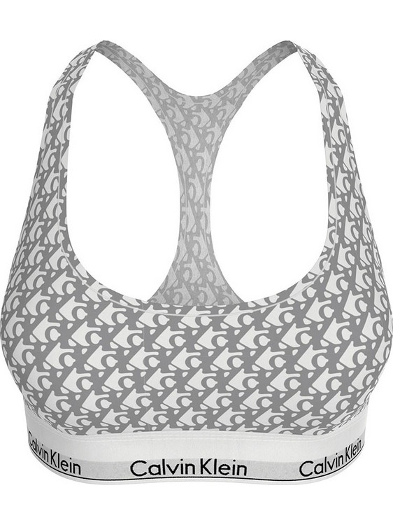 Calvin Klein Μπουστάκι χωρίς Μπανέλα Λευκό Γκρι 0000F3785E-VPR