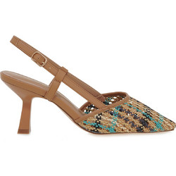 Seven Γόβες Slingback με Λεπτό Ψηλό Τακούνι Μπεζ U470V41345K6