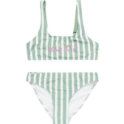 Roxy Παιδικό Μαγιό Bikini Set για Κορίτσι Λευκό Πράσινο Mint ERGX203652-GHZ3