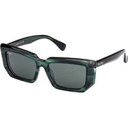 Max Mara MM0126 98N Γυναικεία Γυαλιά Ηλίου Τετράγωνα Κοκάλινα Μαύρα με Μαύρο Φακό