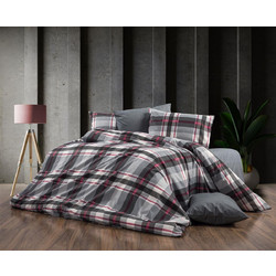 Dimcol Σετ Σεντόνια Υπέρδιπλα 220x240 Εκάβη 424 Grey Bordeaux
