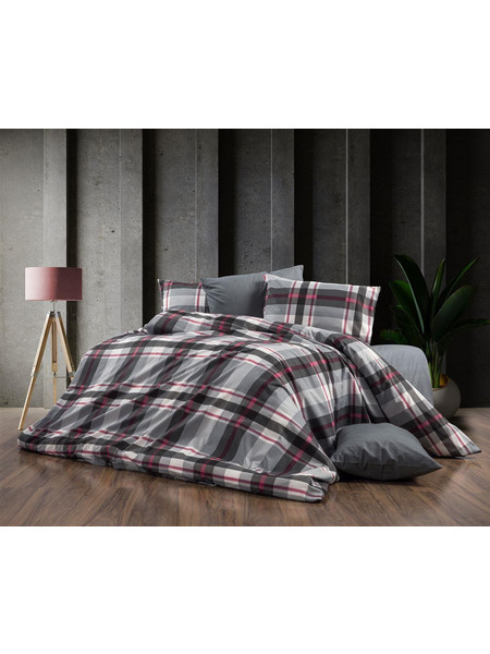 Dimcol Σετ Σεντόνια Υπέρδιπλα 220x240 Εκάβη 424 Grey Bordeaux