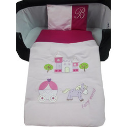 Beboulino Princess Σετ Λίκνου White/Fuchsia 3τμχ