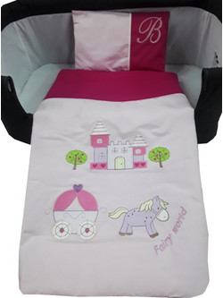 Beboulino Princess Σετ Λίκνου White/Fuchsia 3τμχ