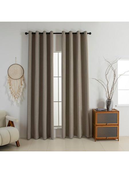 Beauty Home Κουρτίνα Συσκότισης με Τρουκς 140x270 Elite Art 8392 Beige