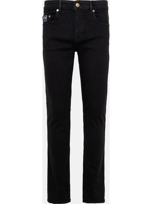 Versace Milano Ανδρικό Τζιν Παντελόνι Ελαστικό Slim Εφαρμογή Μαύρο 78GAB5S078UP500