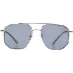 Enzo 7807 C4 Ανδρικά Γυαλιά Ηλίου Aviator Μεταλλικά Ασημί με Μαύρο Φακό