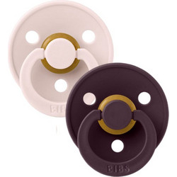 BIBS Colour Πιπίλες Καουτσούκ 6m+ Petal Plum 2τμχ